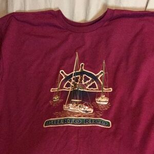 Vibrant Burgundy “Puerto Rico” • T-Shirt • Size XXL
